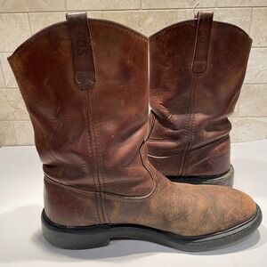 Red Wing Pecos Shoes Men's Brown Leather Pull On Work Boots USA‎ Made Size 10.5